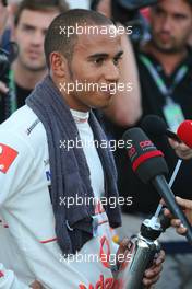 03.08.2008 Budapest, Hungary,  Lewis Hamilton (GBR), McLaren Mercedes - Formula 1 World Championship, Rd 11, Hungarian Grand Prix, Sunday Podium