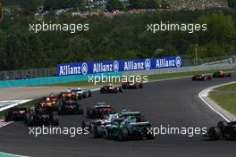 03.08.2008 Budapest, Hungary,  Start, Lewis Hamilton (GBR), McLaren Mercedes, MP4-23 and Felipe Massa (BRA), Scuderia Ferrari, F2008 - Formula 1 World Championship, Rd 11, Hungarian Grand Prix, Sunday Race