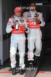 02.08.2008 Budapest, Hungary,  2nd, Heikki Kovalainen (FIN), McLaren Mercedes and 1st Lewis Hamilton (GBR), McLaren Mercedes - Formula 1 World Championship, Rd 11, Hungarian Grand Prix, Saturday Qualifying