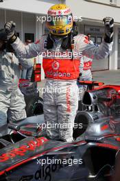 02.08.2008 Budapest, Hungary,  Lewis Hamilton (GBR), McLaren Mercedes, in pole position - Formula 1 World Championship, Rd 11, Hungarian Grand Prix, Saturday Qualifying