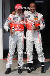 02.08.2008 Budapest, Hungary,  2nd, Heikki Kovalainen (FIN), McLaren Mercedes and 1st Lewis Hamilton (GBR), McLaren Mercedes - Formula 1 World Championship, Rd 11, Hungarian Grand Prix, Saturday Qualifying