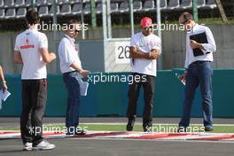 31.07.2008 Budapest, Hungary,  Lewis Hamilton (GBR), McLaren Mercedes, trackwalk - Formula 1 World Championship, Rd 11, Hungarian Grand Prix, Thursday