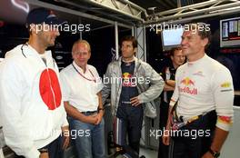 12.09.2008 MOnza, Italy,  David Coulthard (GBR), Red Bull Racing and Mark Webber (AUS), Red Bull Racing with Marco Materazzi (ITA), Inter Milan football player - Formula 1 World Championship, Rd 14, Italian Grand Prix, Friday Practice