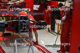 12.09.2008 MOnza, Italy,  Scuderia Ferrari , push water out of their garage after heavy rain - Formula 1 World Championship, Rd 14, Italian Grand Prix, Friday Practice