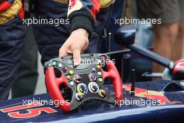 14.09.2008 Monza, Italy,  Sebastian Vettel (GER), Scuderia Toro Rosso, steering wheel - Formula 1 World Championship, Rd 14, Italian Grand Prix, Sunday Pre-Race Grid