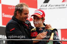 14.09.2008 Monza, Italy,  Gerhard Berger (AUT), Scuderia Toro Rosso, 50% Team Co Owner, Sebastian Vettel (GER), Scuderia Toro Rosso, wins - Formula 1 World Championship, Rd 14, Italian Grand Prix, Sunday Podium