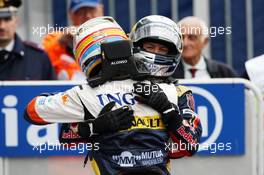 14.09.2008 Monza, Italy,  Sebastian Vettel (GER), Scuderia Toro Rosso, wins, Fernando Alonso (ESP), Renault F1 Team - Formula 1 World Championship, Rd 14, Italian Grand Prix, Sunday Podium