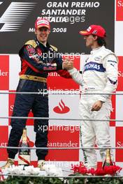 14.09.2008 Monza, Italy,  Sebastian Vettel (GER), Scuderia Toro Rosso, Robert Kubica (POL), BMW Sauber F1 Team  - Formula 1 World Championship, Rd 14, Italian Grand Prix, Sunday Podium