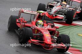 14.09.2008 Monza, Italy,  Felipe Massa (BRA), Scuderia Ferrari, F2008 and Lewis Hamilton (GBR), McLaren Mercedes, MP4-23 - Formula 1 World Championship, Rd 14, Italian Grand Prix, Sunday Race