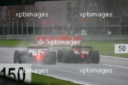 14.09.2008 Monza, Italy,  Giancarlo Fisichella (ITA), Force India F1 Team, Sebastien Bourdais (FRA), Scuderia Toro Rosso  - Formula 1 World Championship, Rd 14, Italian Grand Prix, Sunday Race
