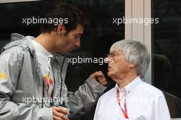 13.09.2008 Monza, Italy,  Mark Webber (AUS), Red Bull Racing and Bernie Ecclestone (GBR), President and CEO of Formula One Management - Formula 1 World Championship, Rd 14, Italian Grand Prix, Saturday