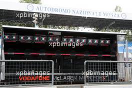 13.09.2008 Monza, Italy,  pit gantry of McLaren Mercedes  - Formula 1 World Championship, Rd 14, Italian Grand Prix, Saturday