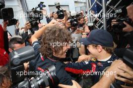 14.09.2008 Monza, Italy,  Sebastian Vettel (GER), Scuderia Toro Rosso  / celebrating - Formula 1 World Championship, Rd 14, Italian Grand Prix, Sunday