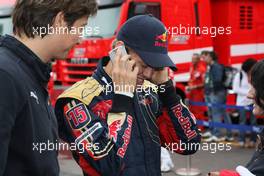 14.09.2008 Monza, Italy,  Sebastian Vettel (GER), Scuderia Toro Rosso  / celebrating - Formula 1 World Championship, Rd 14, Italian Grand Prix, Sunday
