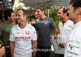 11.09.2008 MOnza, Italy,  Rubens Barrichello (BRA), Honda Racing F1 Team, David Coulthard (GBR), Red Bull Racing, Vitantonio Liuzzi (ITA), Test Driver, Force India F1 Team - Formula 1 World Championship, Rd 14, Italian Grand Prix, Thursday
