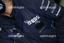 14.02.2008 Jerez, Spain,  Williams F1 Team, have a sticker over a sponsers name - Formula 1 Testing, Jerez