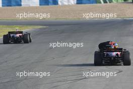 13.02.2008 Jerez, Spain,  Sebastian Bourdais (FRA), Scuderia Toro Rosso, STR02, stopped on track - Formula 1 Testing, Jerez
