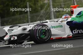 18.09.2008 Jerez, Spain,  Alexander Wurz (AUT), Test Driver, Honda Racing F1 Team, RA108, Pink Tyre wall - Formula 1 Testing