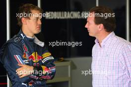 17.09.2008 Jerez, Spain,  Sebastian Vettel (GER), Red Bull Racing with Christian Horner (GBR), Red Bull Racing, Sporting Director - Formula 1 Testing