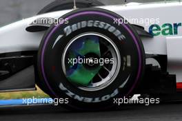 18.09.2008 Jerez, Spain,  Alexander Wurz (AUT), Test Driver, Honda Racing F1 Team, RA108, Pink Tyre wall - Formula 1 Testing