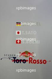 18.09.2008 Jerez, Spain,  Scuderia Toro Rosso, Sebastian Vettel (GER), Scuderia Toro Rosso, Takuma Sato (JPN), Scuderia Toro Rosso, and Sebastien Buemi (SUI) - Formula 1 Testing