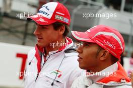 12.10.2008 Gotemba, Japan,  Adrian Sutil (GER), Force India F1 Team, Lewis Hamilton (GBR), McLaren Mercedes - Formula 1 World Championship, Rd 16, Japanese Grand Prix, Sunday Pre-Race Grid