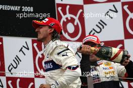 12.10.2008 Gotemba, Japan,  Robert Kubica (POL),  BMW Sauber F1 Team, Fernando Alonso (ESP), Renault F1 Team - Formula 1 World Championship, Rd 16, Japanese Grand Prix, Sunday Podium