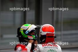 12.10.2008 Gotemba, Japan,  Felipe Massa (BRA), Scuderia Ferrari and Rubens Barrichello (BRA), Honda Racing F1 Team - Formula 1 World Championship, Rd 16, Japanese Grand Prix, Sunday Podium