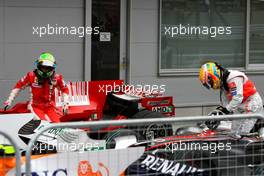 12.10.2008 Gotemba, Japan,  Lewis Hamilton (GBR), McLaren Mercedes and Felipe Massa (BRA), Scuderia Ferrari - Formula 1 World Championship, Rd 16, Japanese Grand Prix, Sunday Podium