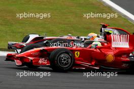 12.10.2008 Gotemba, Japan,  Felipe Massa (BRA), Scuderia Ferrari, F2008 and Lewis Hamilton (GBR), McLaren Mercedes, MP4-23 - Formula 1 World Championship, Rd 16, Japanese Grand Prix, Sunday Race