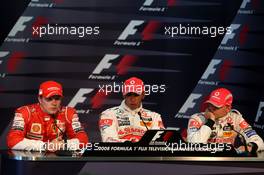 11.10.2008 Gotemba, Japan,  Kimi Raikkonen (FIN), Räikkönen, Scuderia Ferrari, Lewis Hamilton (GBR), McLaren Mercedes, Heikki Kovalainen (FIN), McLaren Mercedes - Formula 1 World Championship, Rd 16, Japanese Grand Prix, Saturday Press Conference