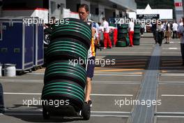 09.10.2008 Gotemba, Japan, Bridgestone tyres with "Make Cars Green" Stripes - Formula 1 World Championship, Rd 16, Japanese Grand Prix, Thursday