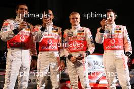 07.01.2008 Stuttgart, Germany,  Gary Paffett (GBR), Test Driver, McLaren Mercedes , Lewis Hamilton (GBR), McLaren Mercedes, Heikki Kovalainen (FIN), McLaren Mercedes, Pedro de la Rosa (ESP), Test Driver, McLaren Mercedes - McLaren Mercedes, MP4-23