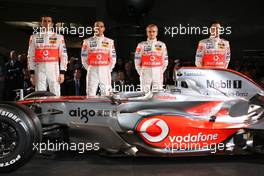 07.01.2008 Stuttgart, Germany,  Gary Paffett (GBR), Test Driver, McLaren Mercedes , Lewis Hamilton (GBR), McLaren Mercedes, Heikki Kovalainen (FIN), McLaren Mercedes, Pedro de la Rosa (ESP), Test Driver, McLaren Mercedes - McLaren Mercedes, MP4-23