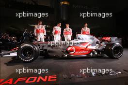 07.01.2008 Stuttgart, Germany,  Gary Paffett (GBR), Test Driver, McLaren Mercedes , Lewis Hamilton (GBR), McLaren Mercedes, Heikki Kovalainen (FIN), McLaren Mercedes, Pedro de la Rosa (ESP), Test Driver, McLaren Mercedes - McLaren Mercedes, MP4-23