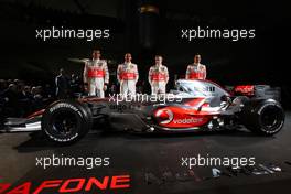 07.01.2008 Stuttgart, Germany,  Gary Paffett (GBR), Test Driver, McLaren Mercedes , Lewis Hamilton (GBR), McLaren Mercedes, Heikki Kovalainen (FIN), McLaren Mercedes, Pedro de la Rosa (ESP), Test Driver, McLaren Mercedes - McLaren Mercedes, MP4-23