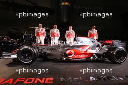 07.01.2008 Stuttgart, Germany,  Gary Paffett (GBR), Test Driver, McLaren Mercedes , Lewis Hamilton (GBR), McLaren Mercedes, Heikki Kovalainen (FIN), McLaren Mercedes, Pedro de la Rosa (ESP), Test Driver, McLaren Mercedes - McLaren Mercedes, MP4-23