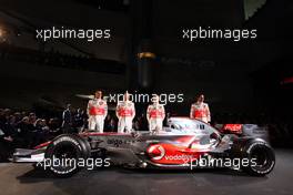 07.01.2008 Stuttgart, Germany,  Gary Paffett (GBR), Test Driver, McLaren Mercedes , Lewis Hamilton (GBR), McLaren Mercedes, Heikki Kovalainen (FIN), McLaren Mercedes, Pedro de la Rosa (ESP), Test Driver, McLaren Mercedes - McLaren Mercedes, MP4-23