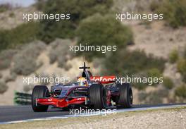 11.01.2008 Jerez, Spain,  Lewis Hamilton (GBR), McLaren Mercedes, MP4-23 - McLaren Mercedes MP4-23, First run