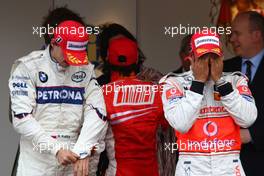 25.05.2008 Monte Carlo, Monaco,  Robert Kubica (POL),  BMW Sauber F1 Team and Lewis Hamilton (GBR), McLaren Mercedes - Formula 1 World Championship, Rd 6, Monaco Grand Prix, Sunday Podium