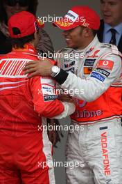 25.05.2008 Monte Carlo, Monaco,  Winner, 1st, Lewis Hamilton (GBR), McLaren Mercedes, MP4-23 and Felipe Massa (BRA), Scuderia Ferrari, F2008  - Formula 1 World Championship, Rd 6, Monaco Grand Prix, Sunday Podium