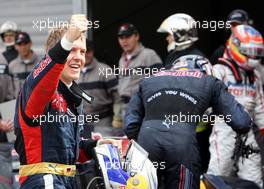 25.05.2008 Monte Carlo, Monaco,  Sebastian Vettel (GER), Scuderia Toro Rosso in parc ferme with his team mates after finishing 5th - Formula 1 World Championship, Rd 6, Monaco Grand Prix, Sunday Podium