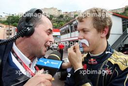25.05.2008 Monte Carlo, Monaco,  Sebastian Vettel (GER), Scuderia Toro Rosso with a moustache - Formula 1 World Championship, Rd 6, Monaco Grand Prix, Sunday Podium