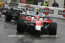 25.05.2008 Monte Carlo, Monaco,  Timo Glock (GER), Toyota F1 Team, TF108 missing his front wing - Formula 1 World Championship, Rd 6, Monaco Grand Prix, Sunday Race