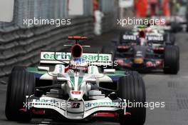 25.05.2008 Monte Carlo, Monaco,  Jenson Button (GBR), Honda Racing F1 Team leads Sebastian Vettel (GER), Scuderia Toro Rosso - Formula 1 World Championship, Rd 6, Monaco Grand Prix, Sunday Race