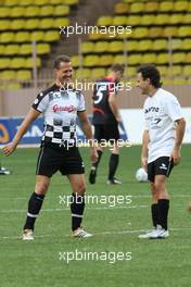 20.05.2008 Monte Carlo, Monaco,  Michael Schumacher (GER), Test Driver, Scuderia Ferrari and Felipe Massa (BRA), Scuderia Ferrari -  Star Team vs Nazionale Piloti, Charity Football Match, Monaco, Stade Louis II, Monaco