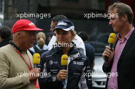 25.05.2008 Monte Carlo, Monaco,  Nico Rosberg (GER), WilliamsF1 Team talks with Niki Lauda (AUT) of RTL TV - Formula 1 World Championship, Rd 6, Monaco Grand Prix, Sunday