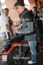 22.05.2008 Monte Carlo, Monaco,  Michael Schumacher (GER), Test Driver, Scuderia Ferrari on his bike - Formula 1 World Championship, Rd 6, Monaco Grand Prix, Thursday