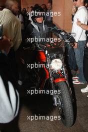 22.05.2008 Monte Carlo, Monaco,  Michael Schumacher (GER), Test Driver, Scuderia Ferrari on his bike - Formula 1 World Championship, Rd 6, Monaco Grand Prix, Thursday