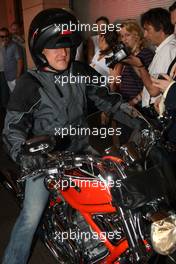 22.05.2008 Monte Carlo, Monaco,  Michael Schumacher (GER), Test Driver, Scuderia Ferrari on his bike - Formula 1 World Championship, Rd 6, Monaco Grand Prix, Thursday